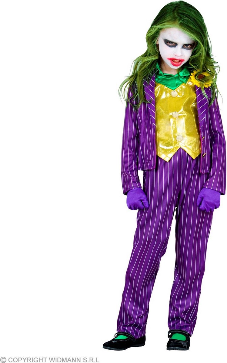 Joker Kostuum | Plagerige Joker Joke | Meisje | Maat 116 | Halloween | Verkleedkleding